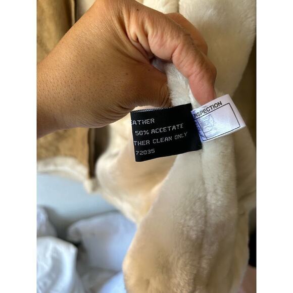 Adler Leather Suede Beige Coat - Picture 5 of 8